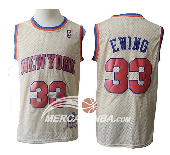 Maglia NBA Knicks Patrick Ewing Retro Crema